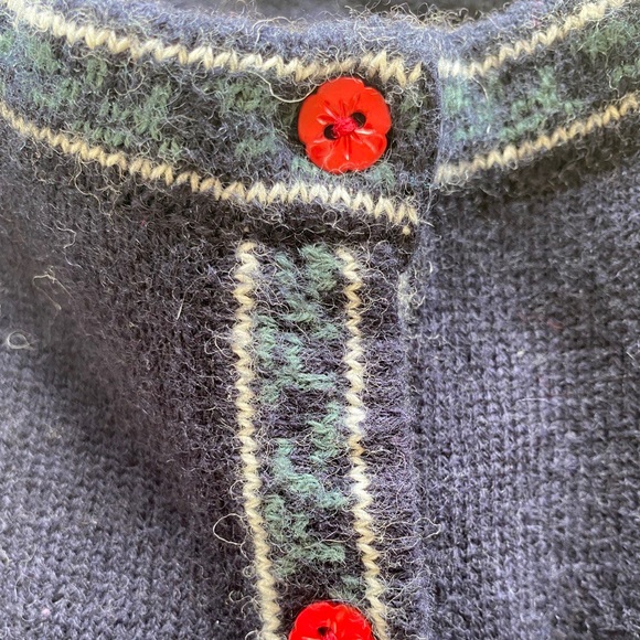 Laura Ashley Vintage Wool Cardigan Sweater  Made In Great Britain Size M - Picture 4 of 5
